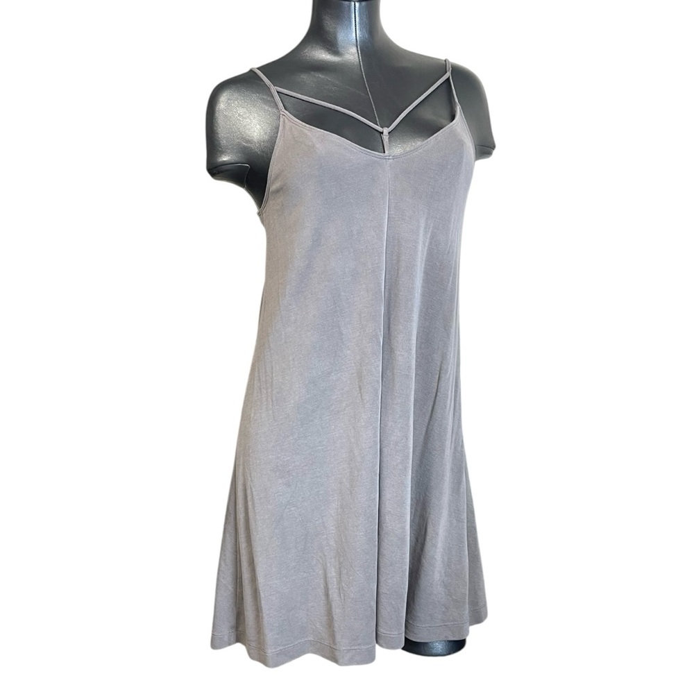 Hollister Soft Gray Chemise Tunic Lounge Dress Strappy Chest Dainty Viscose